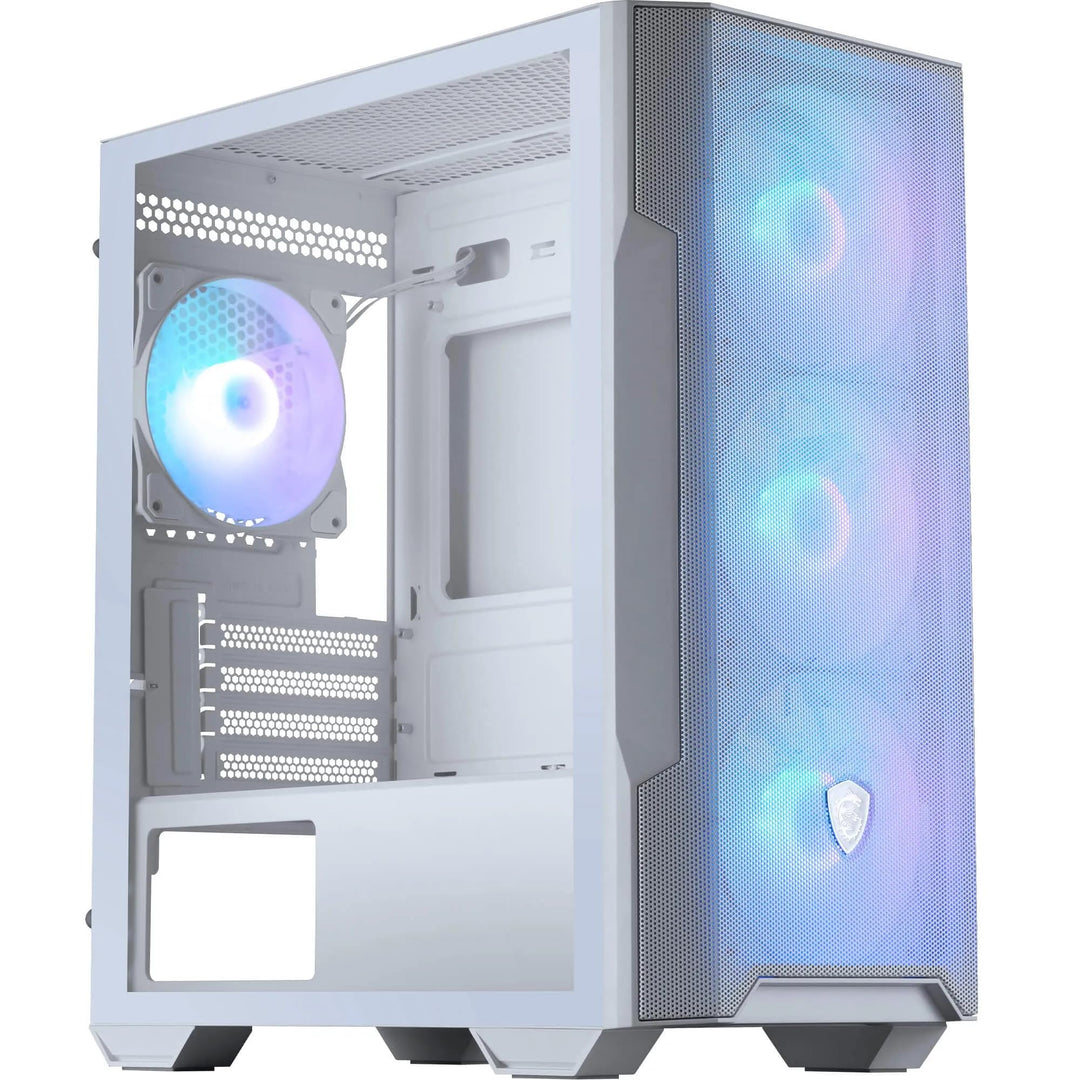 MSI MAG PANO M110R White - Mini-Tower-Gaming-PC-Gehäuse - Unterstützt GPUs mit Einer Länge von bis z