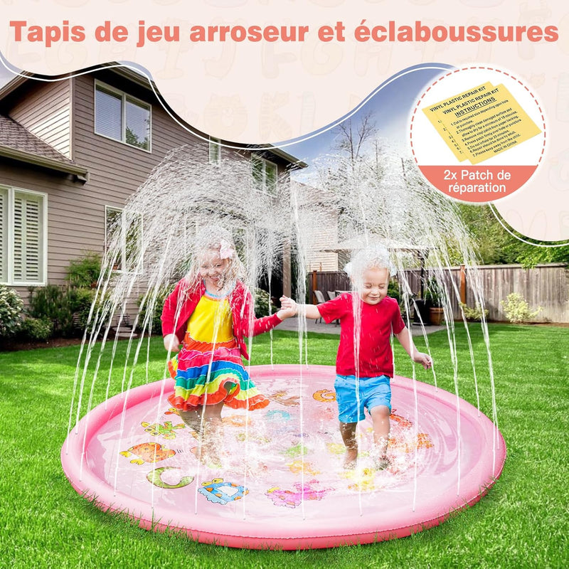 Anpro 172cm/68 Splash Pad, Sprinkler Wasser Spielmatte, Sommer Garten Wasserspielzeug für Baby, Kind