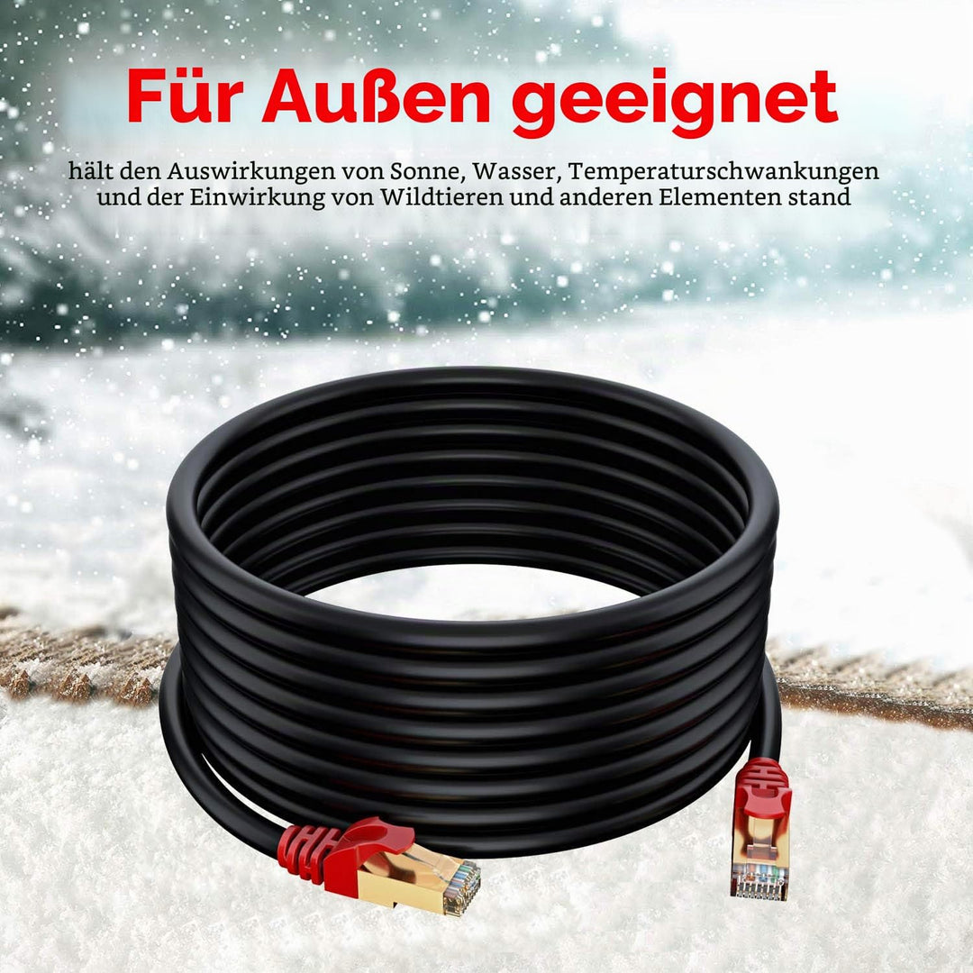 MutecPower 15m CAT 7 Aussen Verwendung wasserdicht Direct Burial RJ45 Ethernet Netzwerkkabel - SSTP
