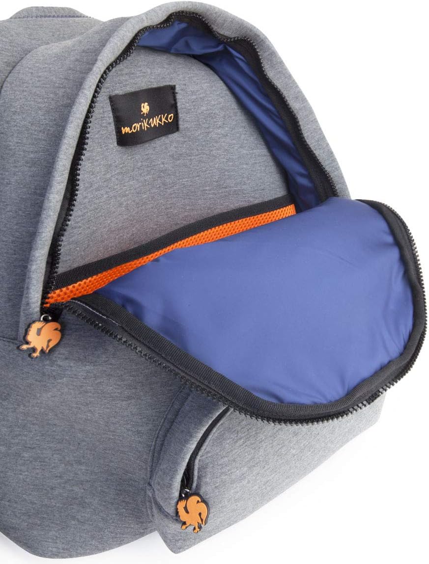 MorikukkoMorikukko Hooded Backpack Grey Neon OrangeUnisex-ErwachseneRucksackGrau (Grey Neon Orange)3