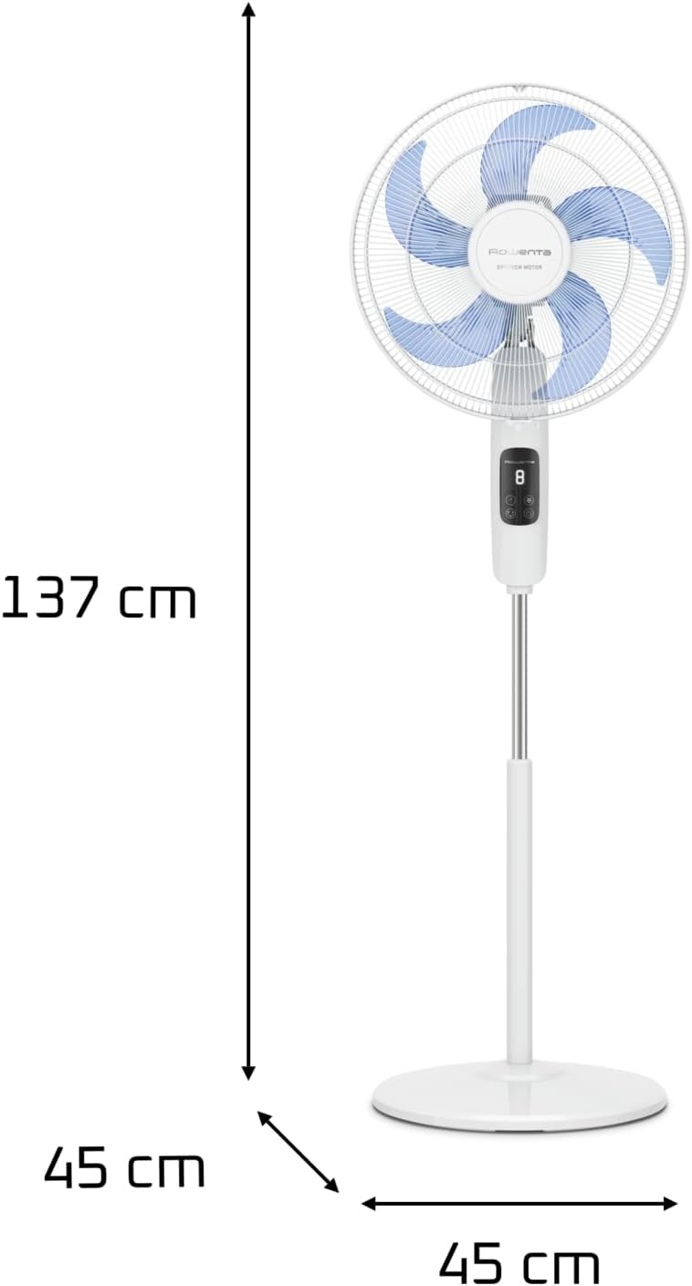 Rowenta Turbo Silence Standventilator, leistungsstark, LED-Display, Timer, leise, höhenverstellbar,