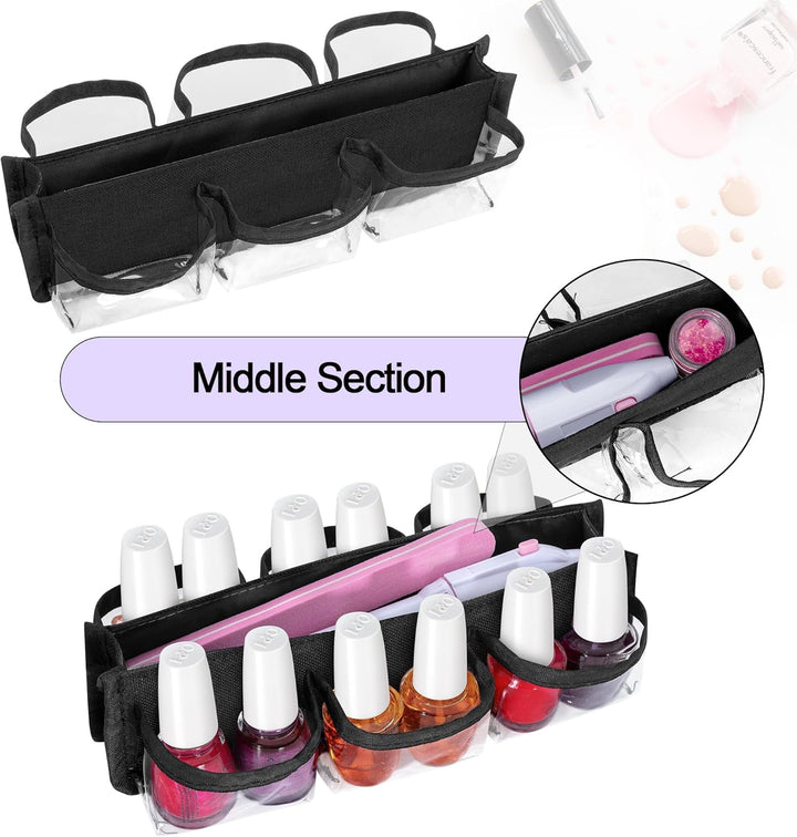 BAFASO Nagellack Aufbewahrungstasche, Nagellack Organizer Tasche für 12 Flaschen(bis zu 15ML), Nail