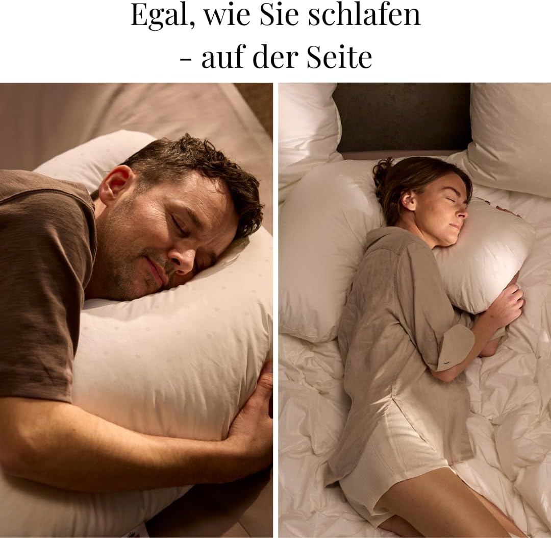 FOSSFLAKES Nordic Sleep by Seitenschläfer Kissen - Seitenschläferkissen für Komfort und Zusätzliche