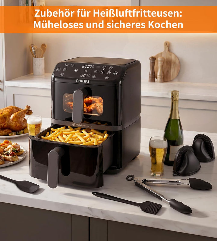 21PCS Silikonform Heissluftfritteuse für Philips NA460, Philips Airfryer 4000 serie 10L Airfryer Zub
