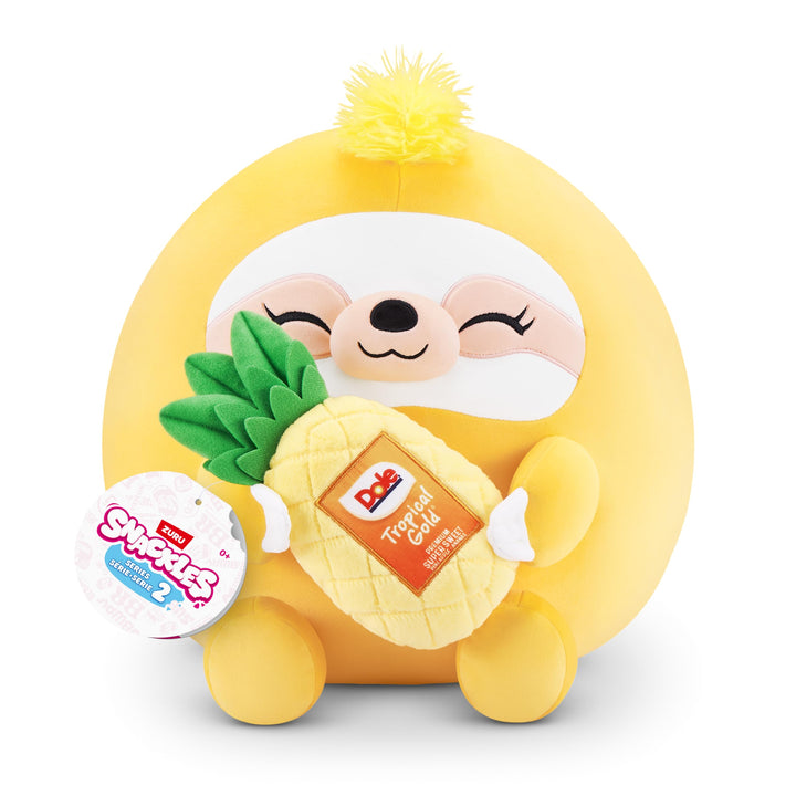 Snackles 77605K, Sloth (Dole, Pineapple), Series 2, grosses Plüschspielzeug, Small (20 cm) Small (20
