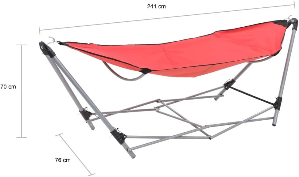 Tidyard Hängematte mit faltbarem Ständer Schaukelstuhl Zusammenklappbar Stahlrahmen Tragbar Klapphän