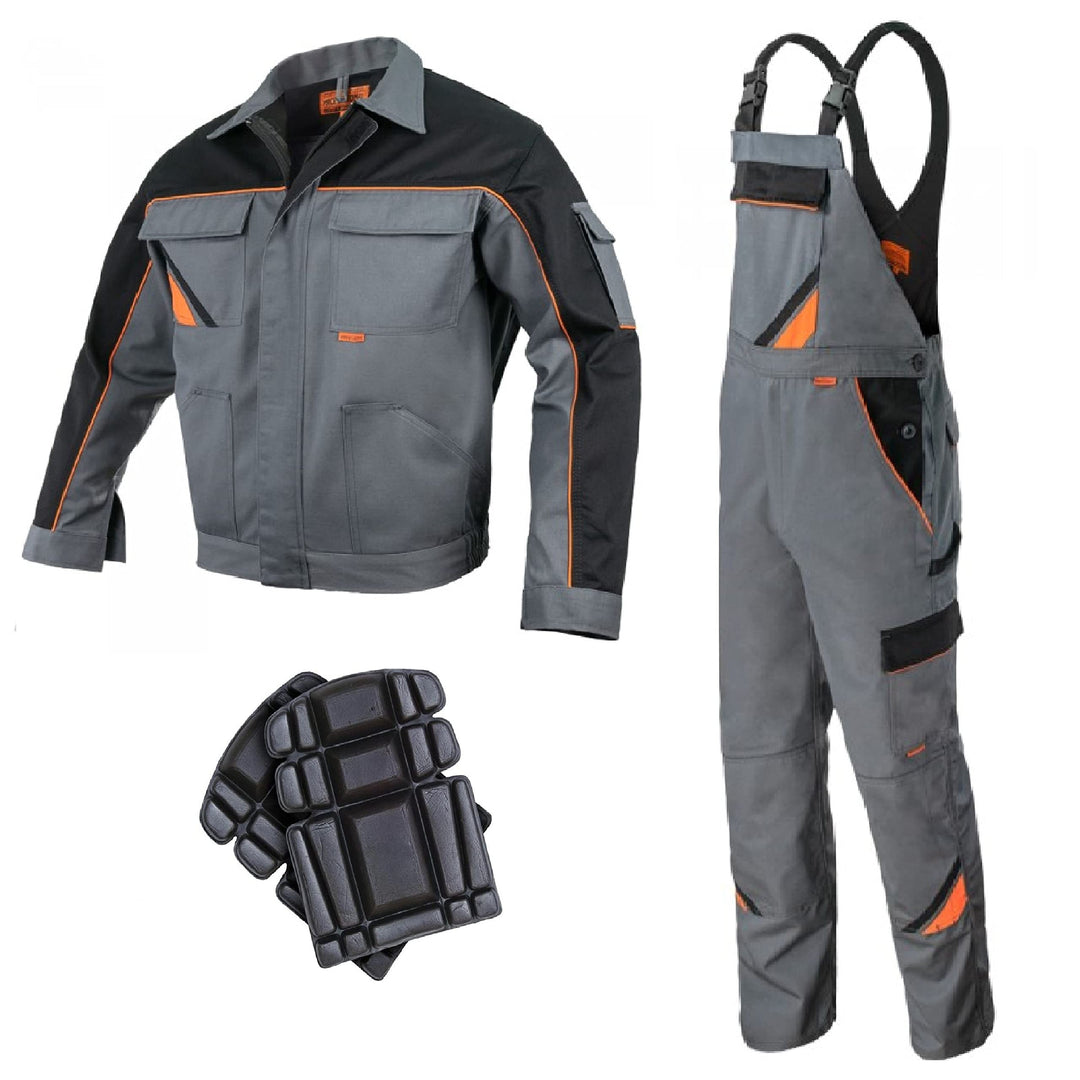 Latzhose und Latzhose für Herren, mit Knieschonern, Jacke erhältlich, perfekt für Arbeit, Mechaniker