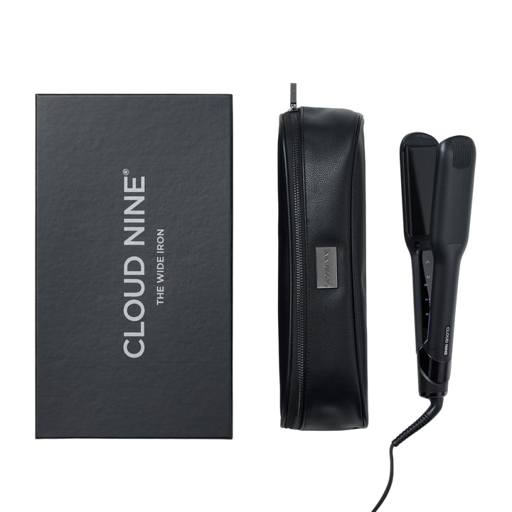Cloud Nine The Wide Iron Glätteisen Schwarz – Haarglätter mit breiten Sericite-Platten, Revive Mode