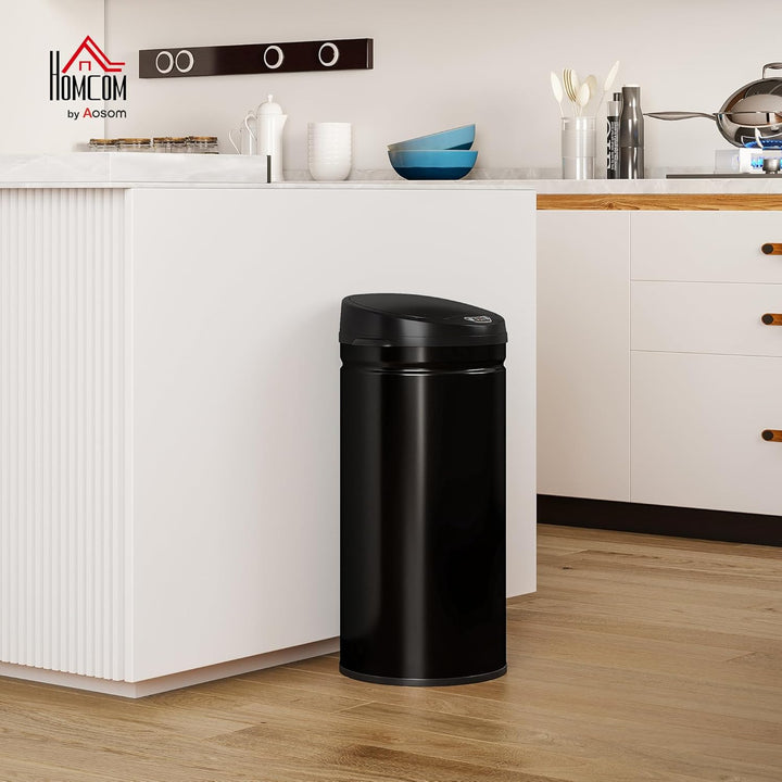 HOMCOM Mülleimer mit Sensor 42L Edelstahl Automatischer Leiser Mülleimer mit Soft-Close-Deckel, Bewe