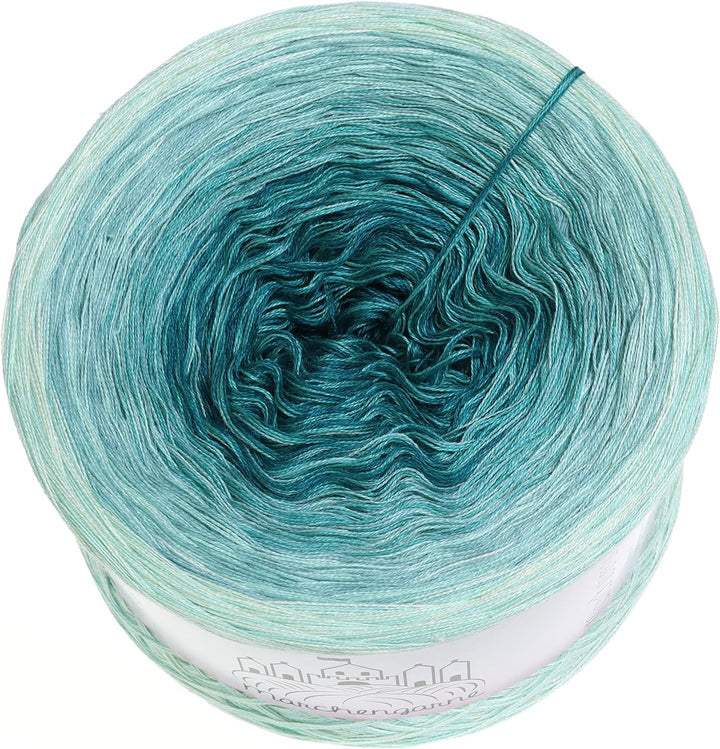 Bobbel Farbverlaufsgarn Crazy 32 4fädig Märchengarne strick häkelgarn (Erbse aussen, 400g/1520m - 4F