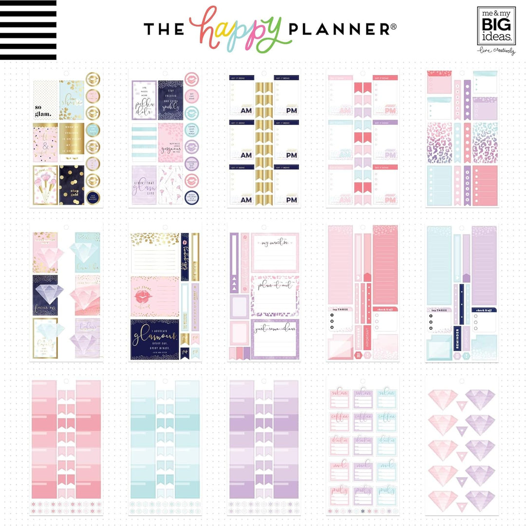 ME &amp; MY BIG IDEAS Happy Planner STCKRS, Glam Girl, 697/Pkg
