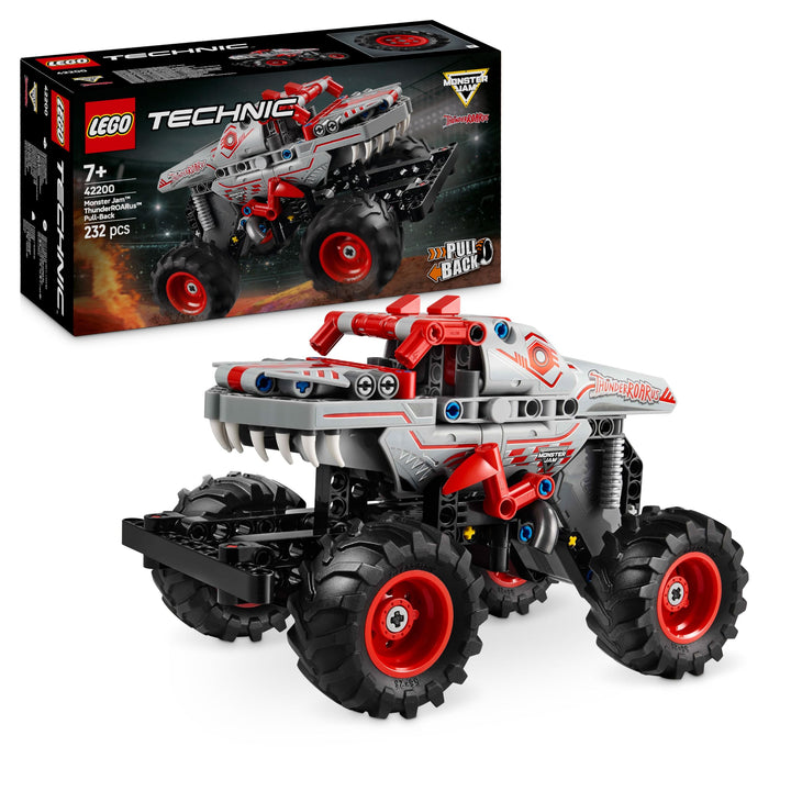 LEGO Technic Monster Jam ThunderROARus, Spielzeug-Monstertruck mit Rückziehfunktion, Bauspielzeug fü