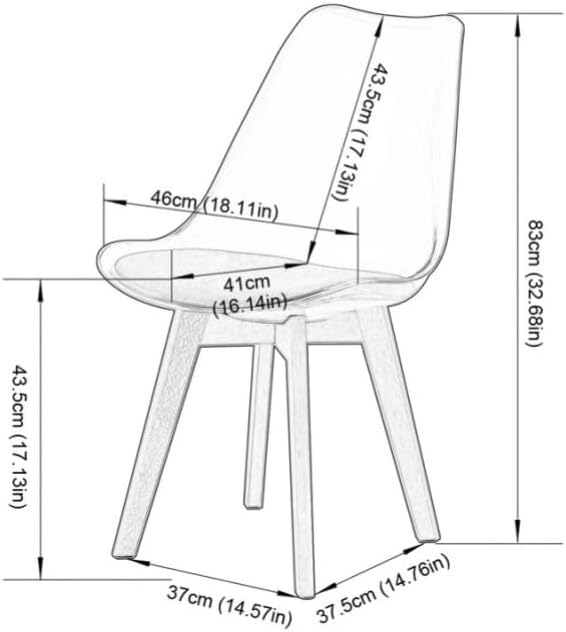 EGGREE 2er-Set Skandinavische SGS-geprüfte Esszimmerstühle, 2 Braune Transparente Küchenstühle mit M