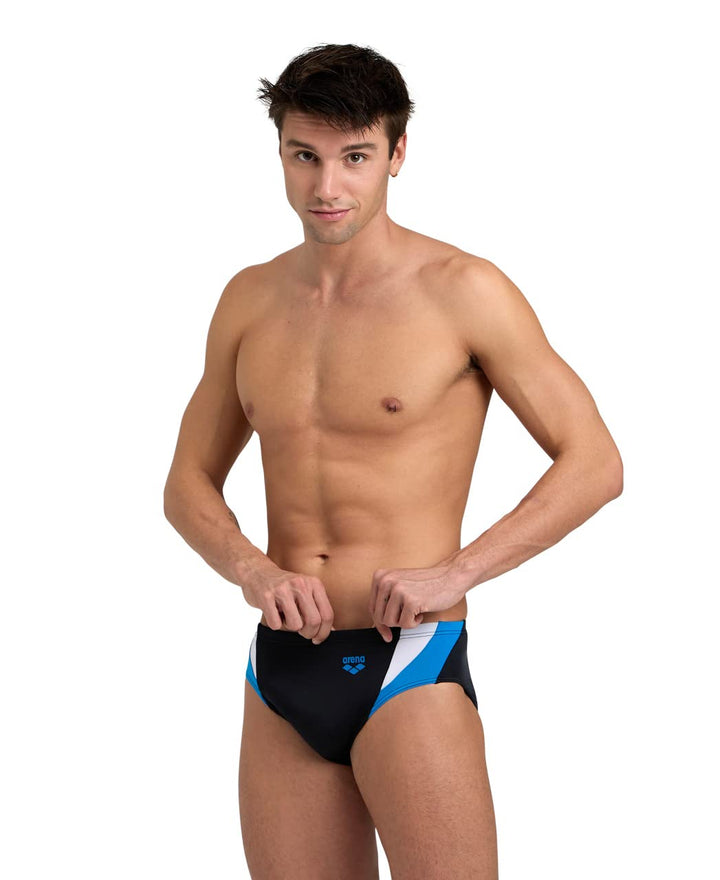 ARENA Herren Men's Swim Briefs Panel Swim Briefs 50 Black-turquoise-white, 50 Black-turquoise-white