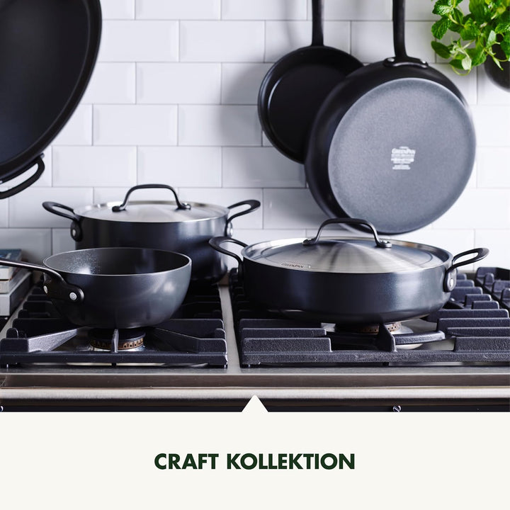 GreenPan Craft Hartanodisierte gesunde keramische Antihaft-Stielkasserole 20 cm/2 Liter, PFAS-frei,