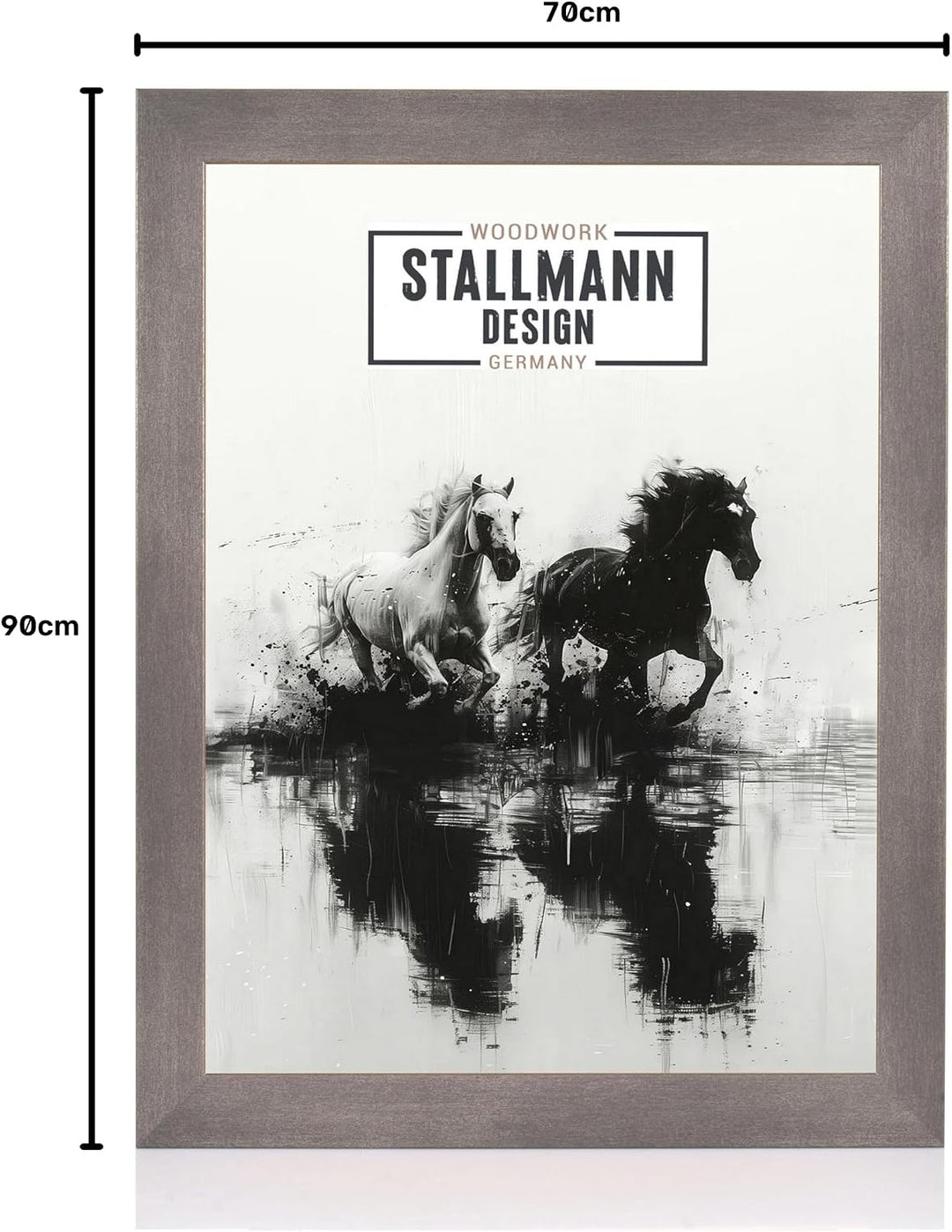 Stallmann Design Bilderrahmen 70x90 cm stahl Holz mit Acrylglas Rahmen-Breite 40mm Posterrahmen Wech