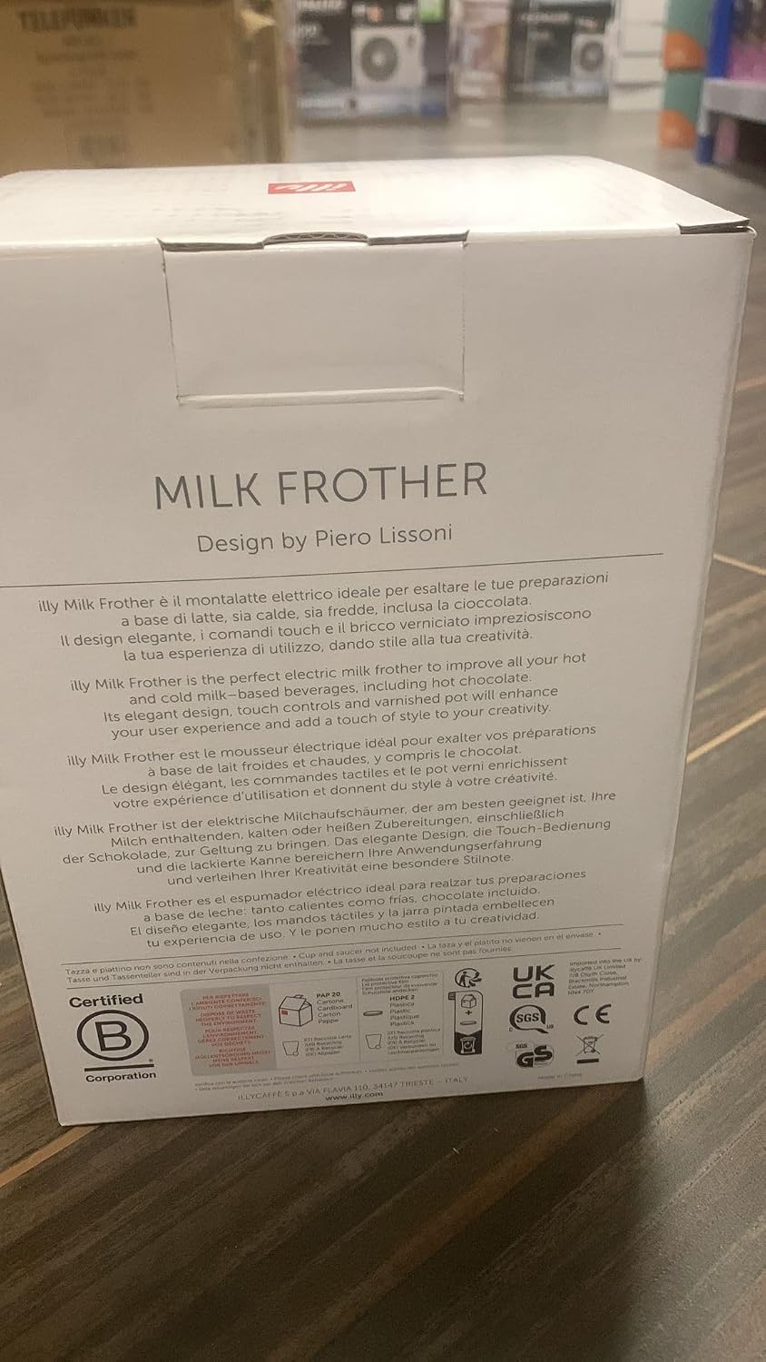 illy Milk Frother elektrischer Milchaufschäumer für heisse und kalte Milchschaum und heisse Schokola