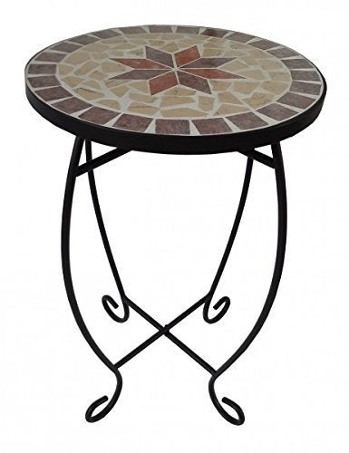 Gravidus Mosaik Blumenhocker Tisch Beistelltisch rund aus Metall
