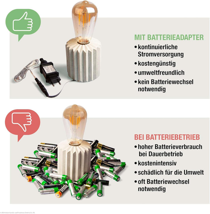 Hellum Batterie Adapter 3x AA, Ersatz für 3x AA Batterien mit 1,8m transparentes Kabel,4,5V Netzteil