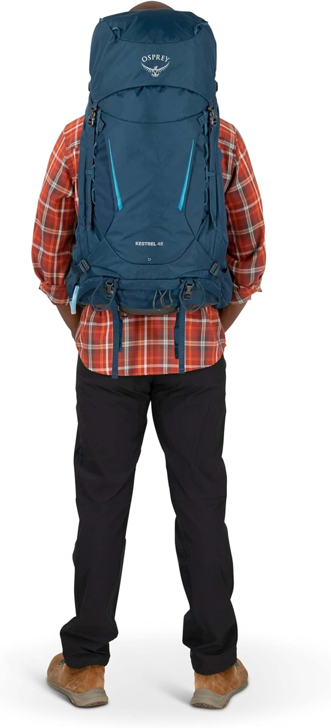 Osprey Europe Herren Kestrel 48 Rucksack Schwarz S-M, Schwarz S-M