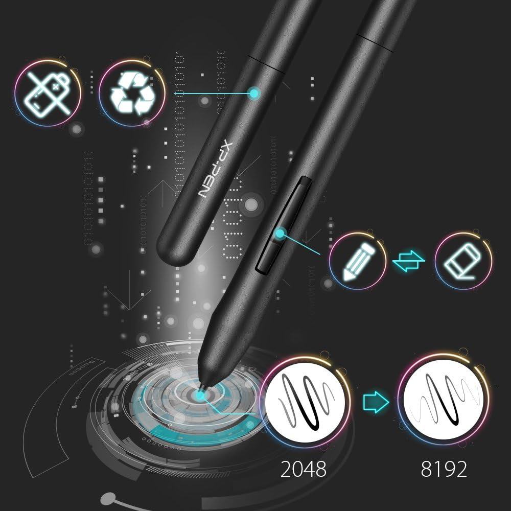 XP-PEN G430S Grafik-Tablet, Eingabestift, passiv, 8192 Ebenen, Grösse 4 x 3 Zoll, zum Spielen von OS
