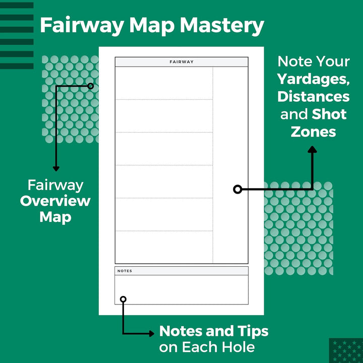 CADDENT Golf Yardage Book - Golf Journal & Log Book with Golf Club Yardage Chart - Golf Notebook Bac