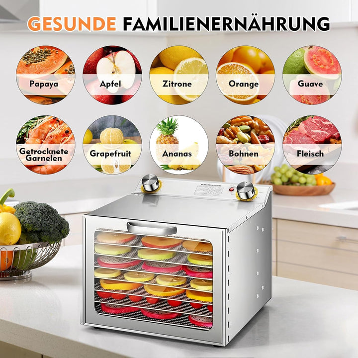 Dörrautomat,Dörrautomat Edelstahl,Gefriertrockner für zuhause,Dörrgerät für Lebensmittel,Dehydrator