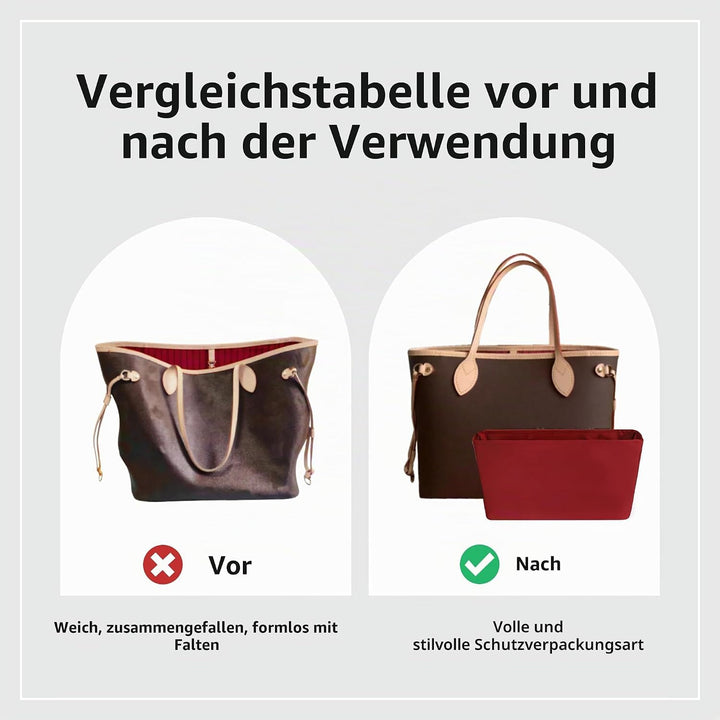 DGAZ Handtaschen Organizer Einsatz für LV Neverfull PM/MM/GM Taschen, Seide Tasche in Tasche Organiz