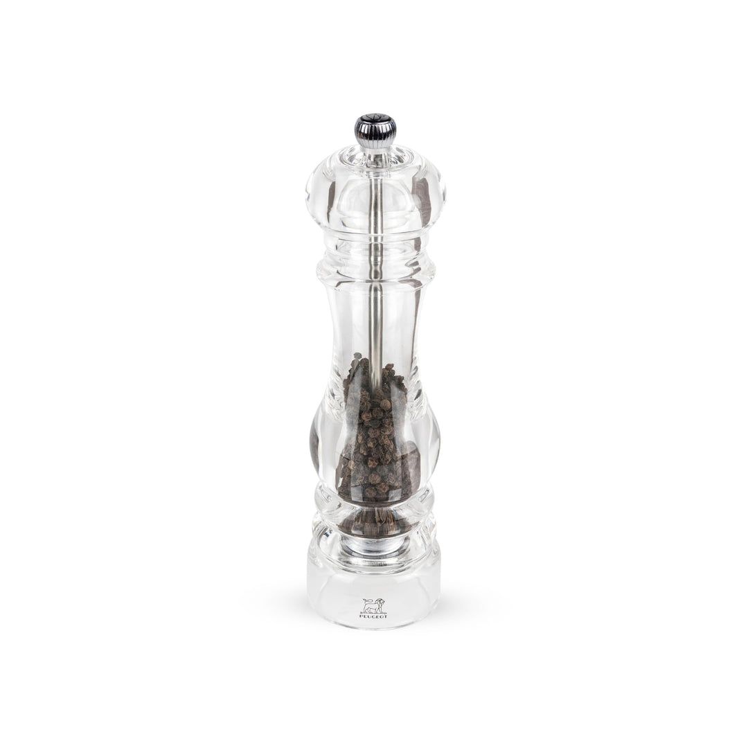 Peugeot Nancy Manuelle Pfeffermühle, Klassische Mahlgradeinstellung, Höhe: 22 cm, Acryl, Transparent