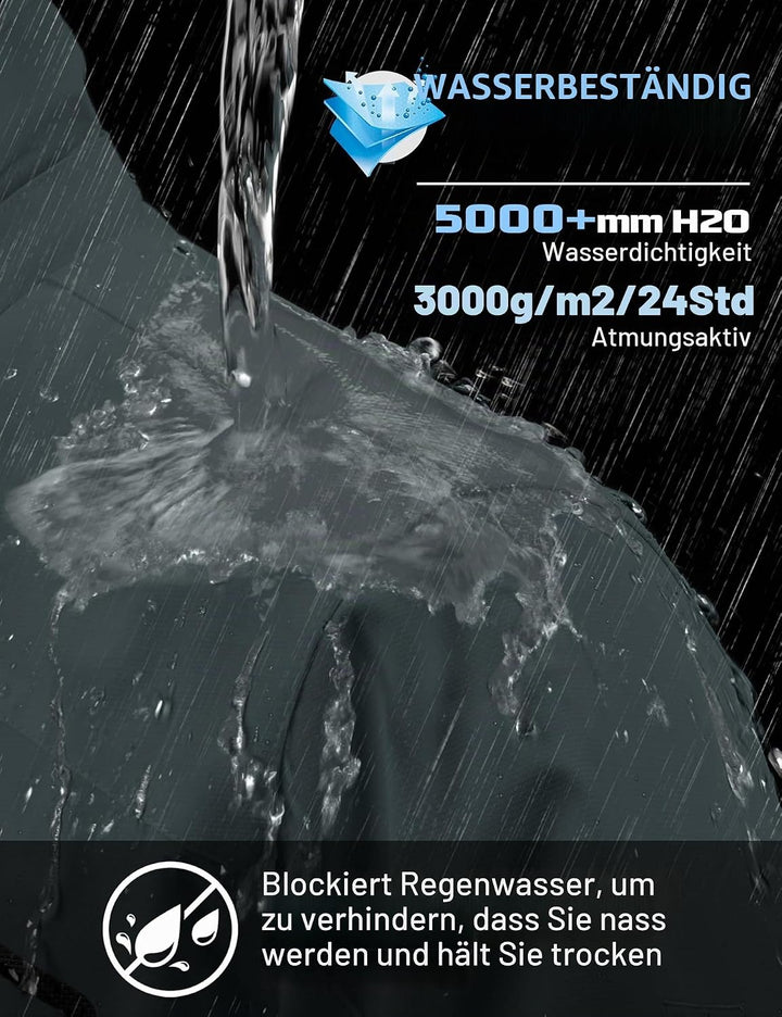 TACVASEN Herren Outdoorjacke Leicht Wasserabweisend Wanderjacke Übergangsjacke Funktionsjacke mit Ab