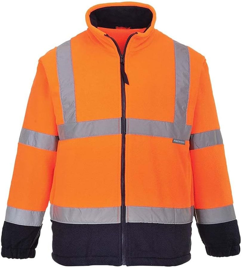 PORTWEST Fleemit Anti-Pilling-Ausrüstung, 300 g, 100% Polyester, 1 Stück, L, Orange/Navy, F301ONRL L