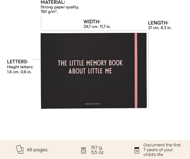 Design Letters Little Memory Book (Schwarz/Pink) - Behalten Sie Erinnerungen an Ihr Kind. Fügen Sie