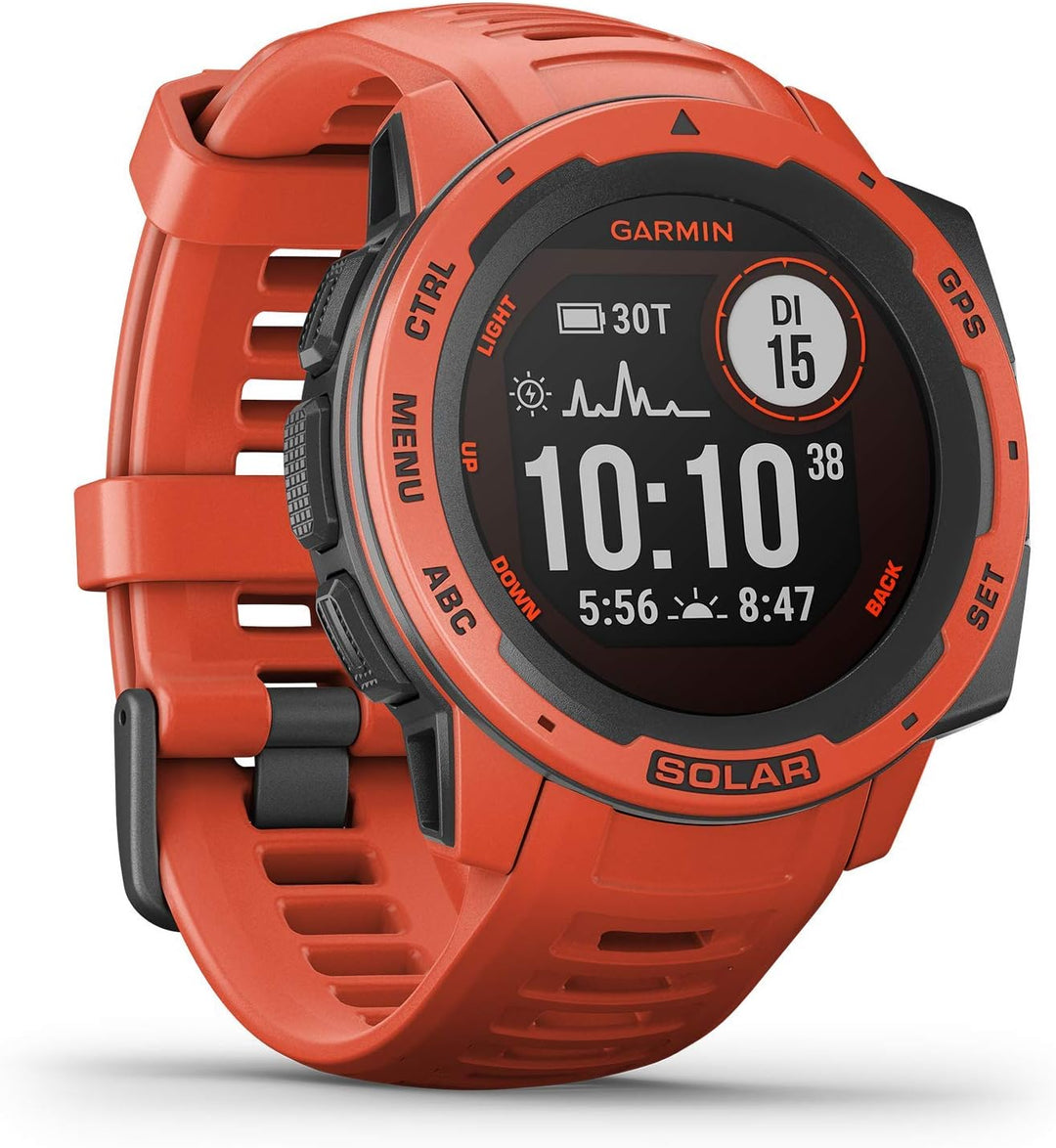 Garmin Instinct - wasserdichte GPS-Smartwatch mit Sport-/Fitnessfunktionen. Herzfrequenzmessung am H
