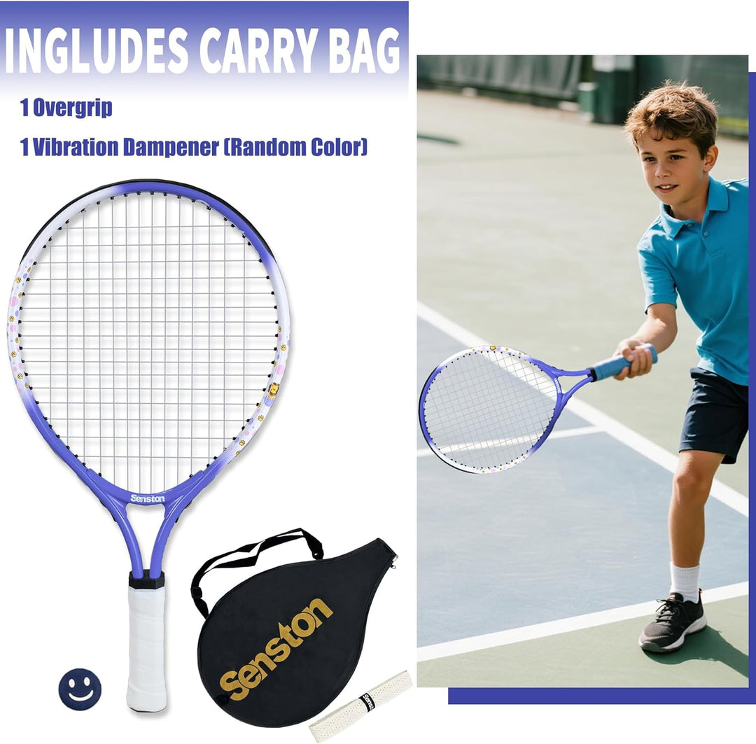 Senston Tennisschläger 17/23 Zoll Tennis Racket für Jugendliche– Leicht, Langlebig, Einfach zu greif