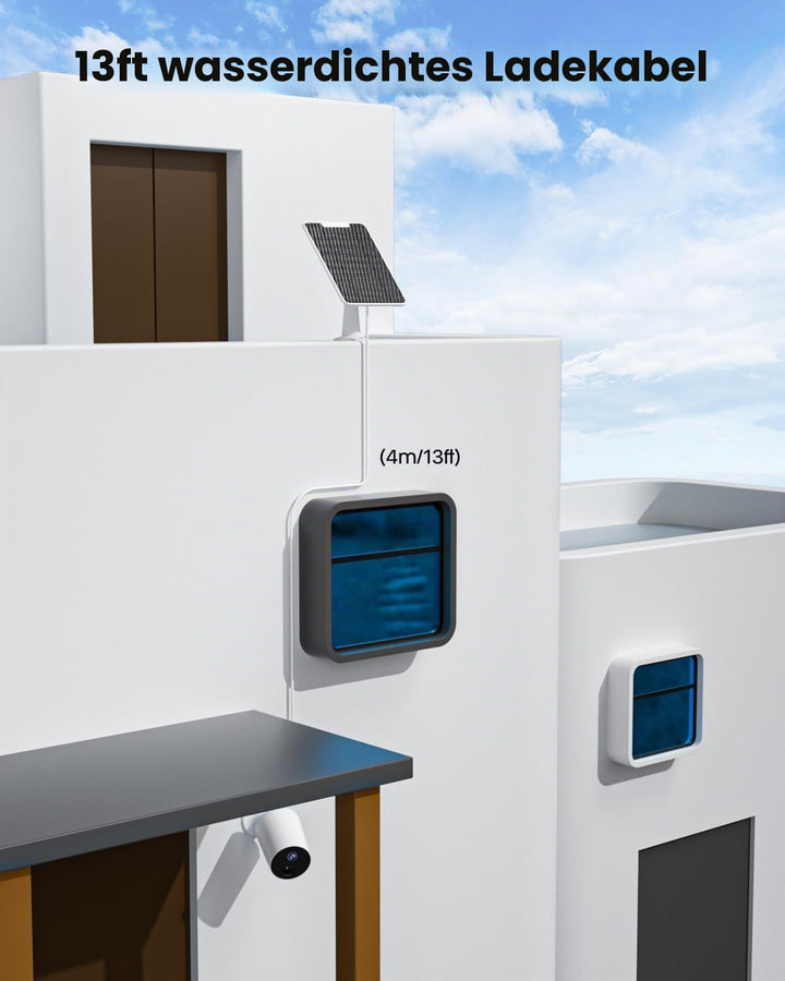 Solarpanel-Ladegerät Kompatibel mit Google Nest-Kamera im Aussen &amp; Innenbereich(Batterieversion), 6W
