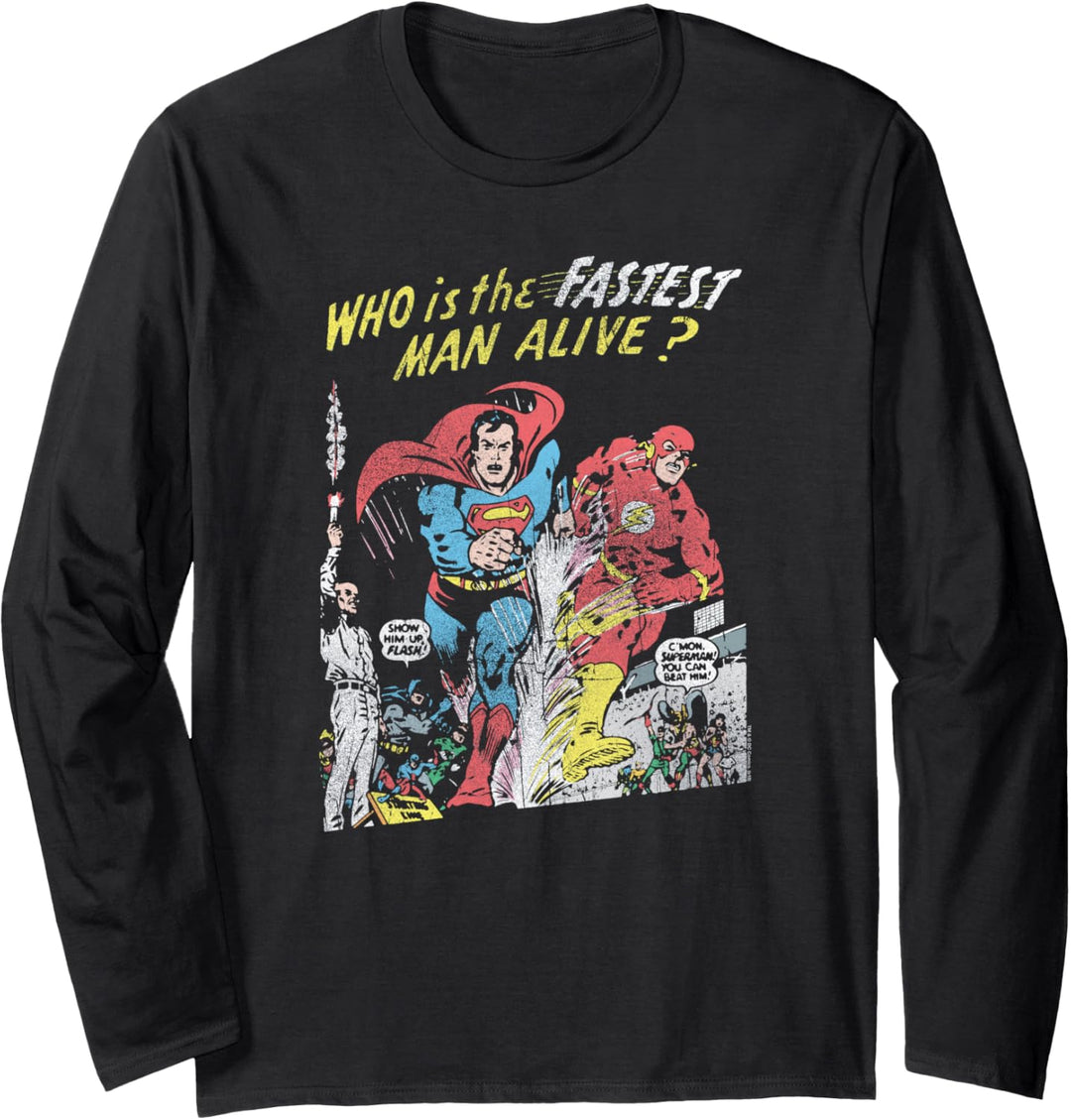 Justice League The Flash and Superman Langarmshirt
