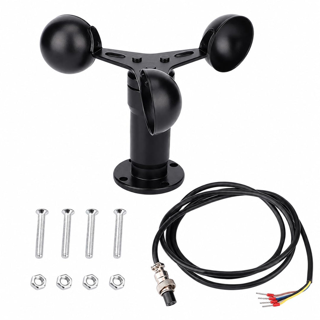 Risegun 0-10V Signalausgang Windgeschwindigkeitssensor, Aluminiumlegierungs Anemometer, 360 Grad Win