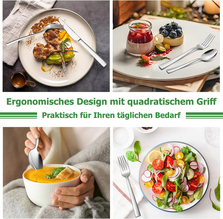Homikit Besteck Set, Edelstahl poliert 30 teilig Besteckset für 6 Personen, Essbesteck Set mit Messe