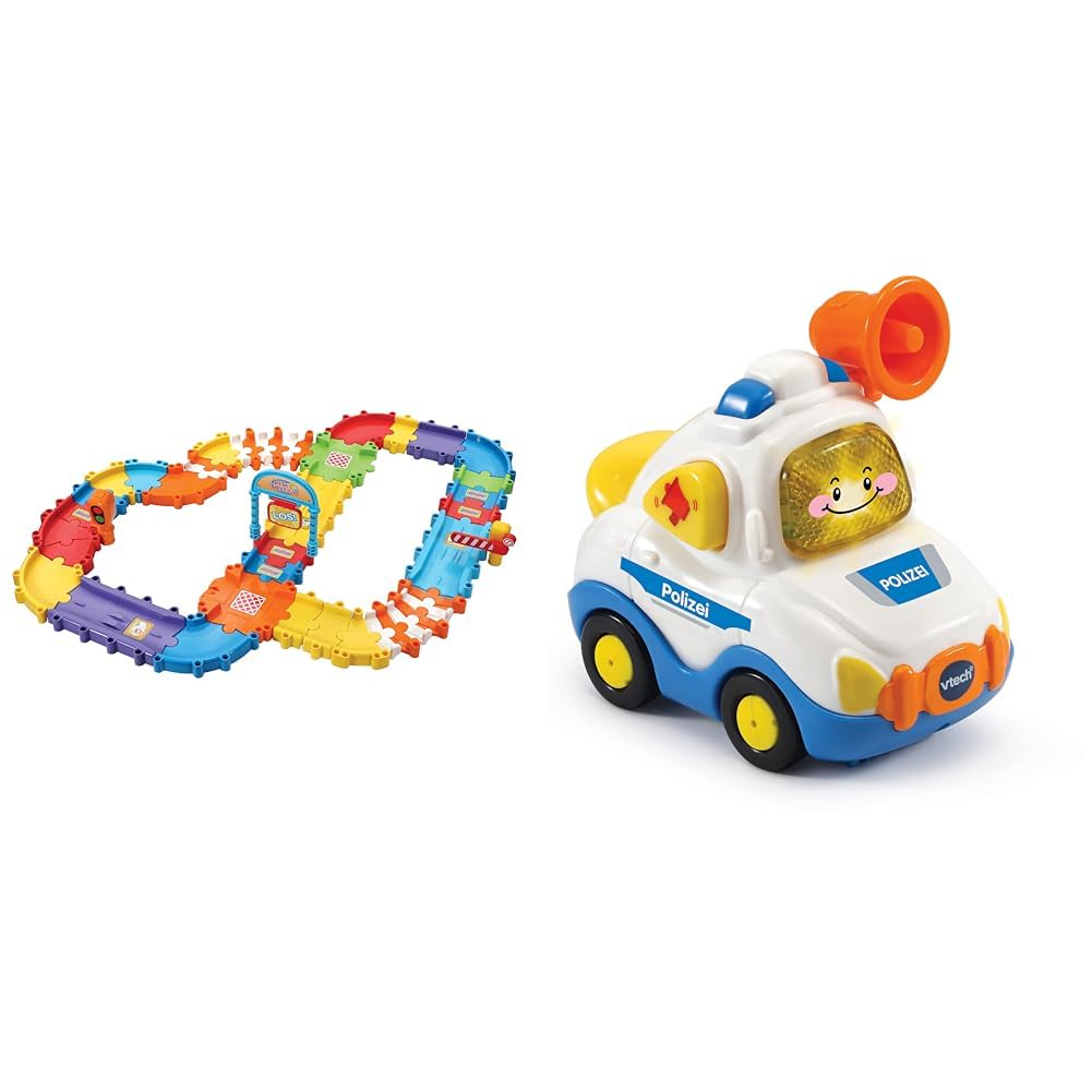 Vtech 80-524404 TUT TUT Baby Flitzer, Mehrfarbig &amp; TUT TUT Baby Flitzer - Polizei – Spielzeugauto mi