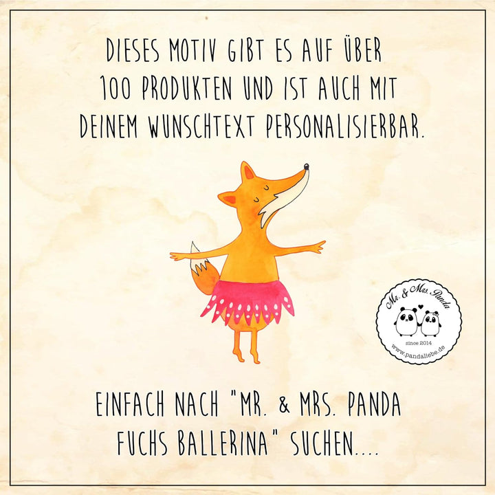 Mr. & Mrs. Panda Serviertablett Fuchs Ballerina - Geschenk, rosa Tütü, Holztablett, Ballett, Tänzeri