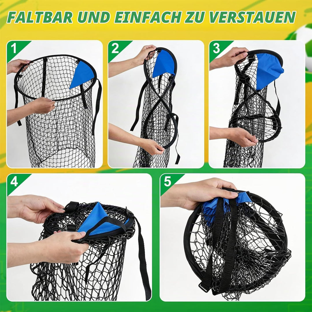2 Stück Fussballtor Zielnetz, 45 x 60CM Fussball Ziel mit Rahmen, Nylongewebe Fussball Trainingszube
