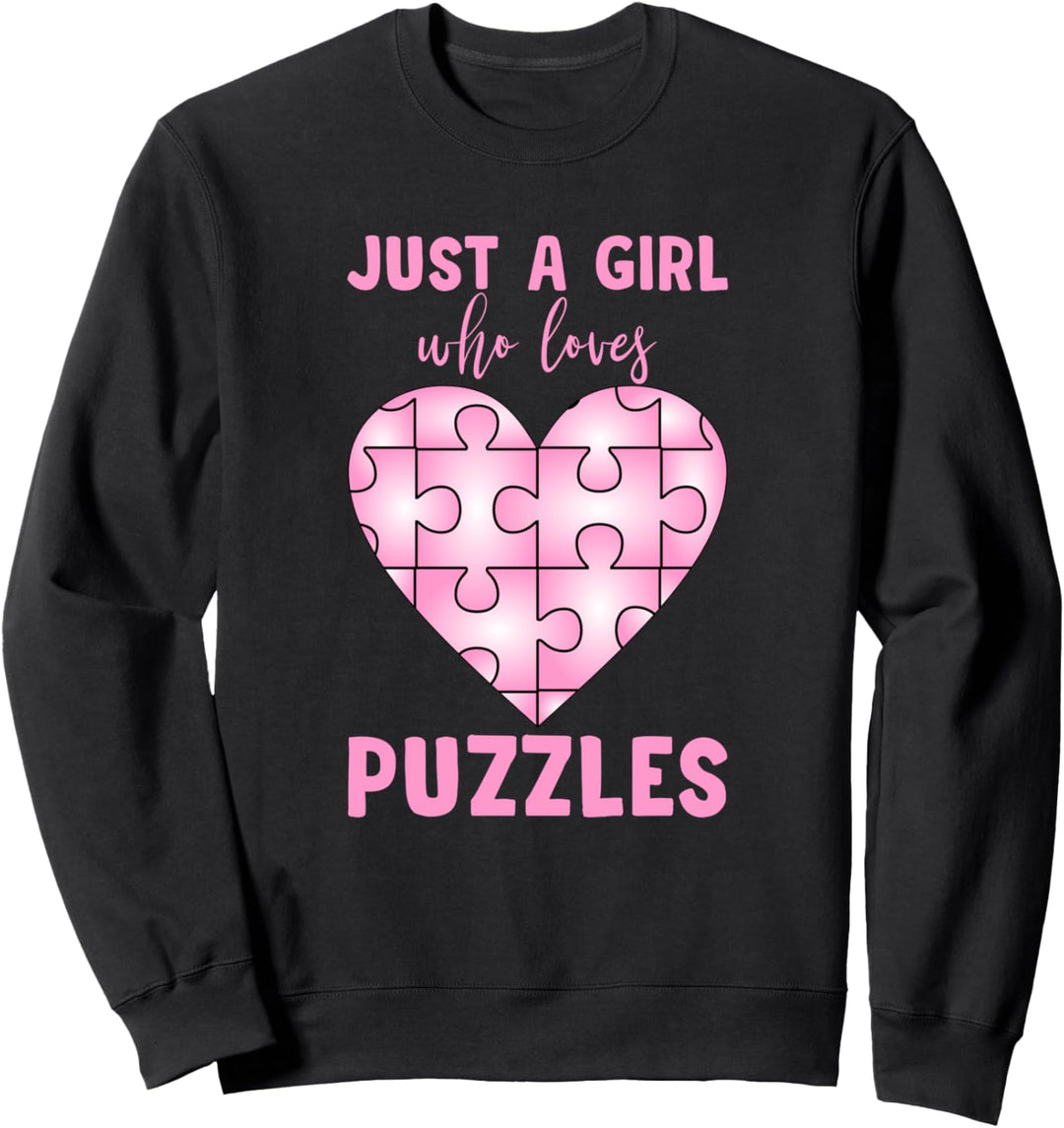 Lustiges Herz-Puzzleteil Just A Girl Who Loves Puzzles Sweatshirt