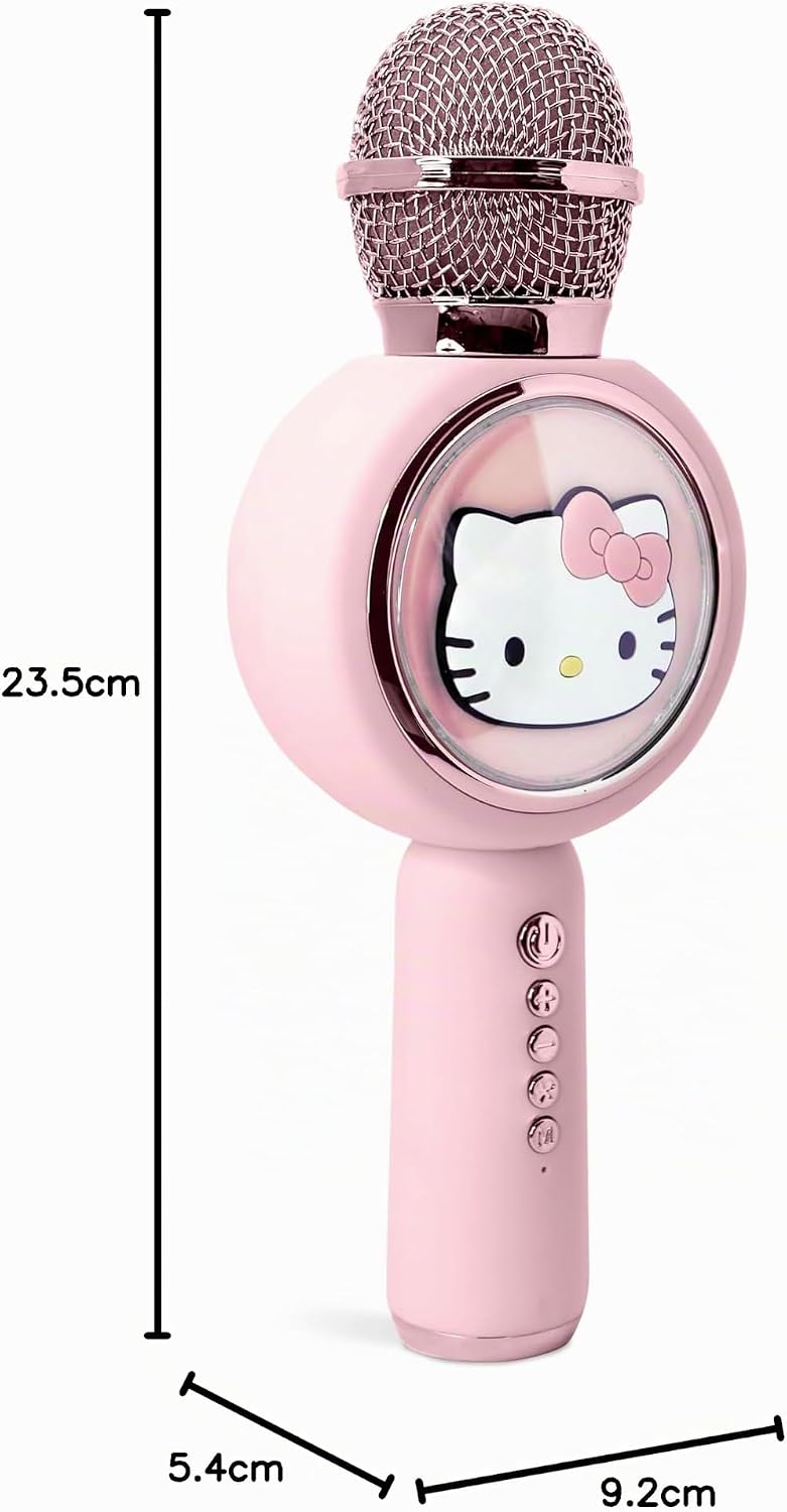 Hello Kitty Karaoke-Mikrofon mit kabellosem Lautsprecher und LED-Leuchten