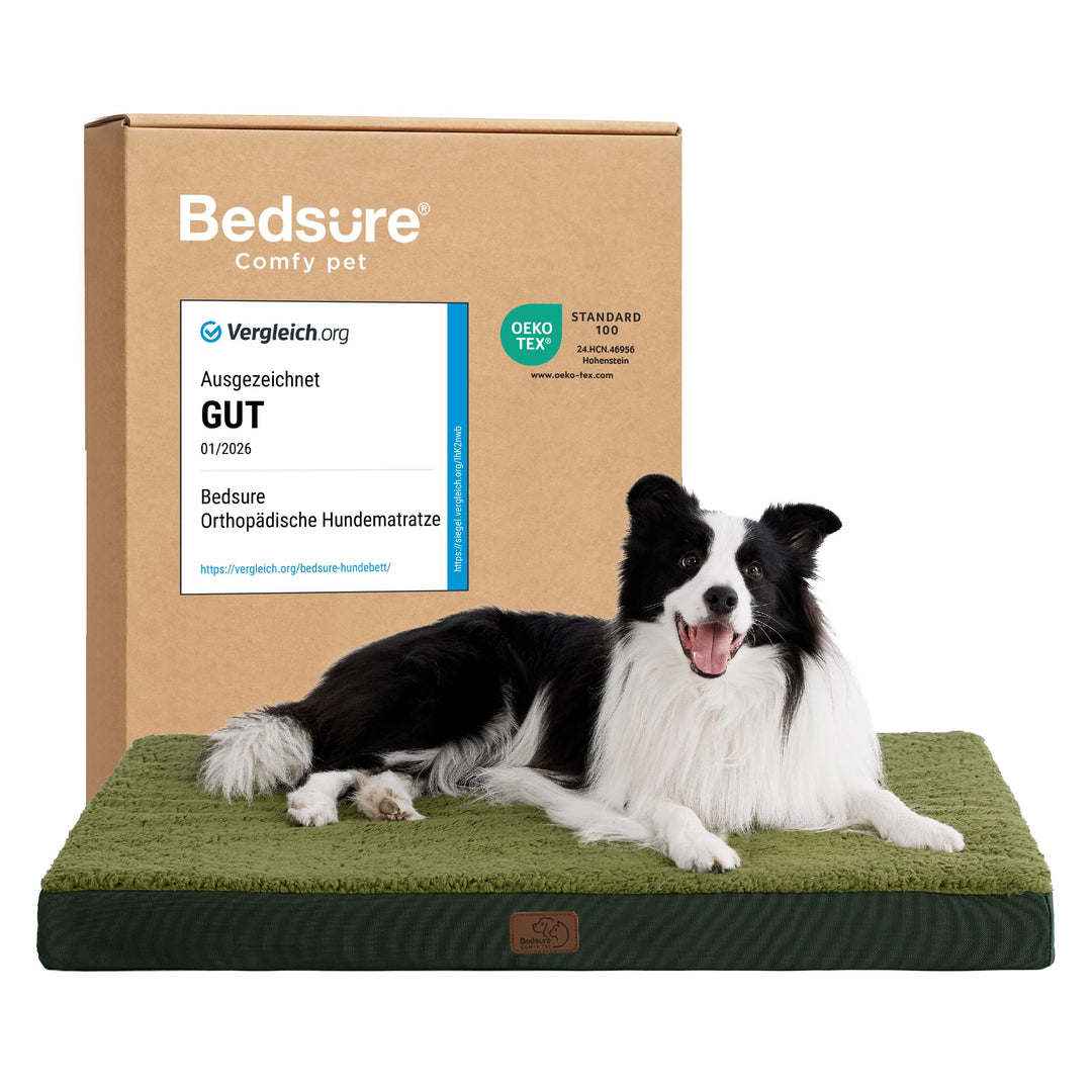 BEDSURE orthopädisches Hundebett mittelgrosse Hunde - 91x69x7.6cm Hundekissen flauschig Hundematte w