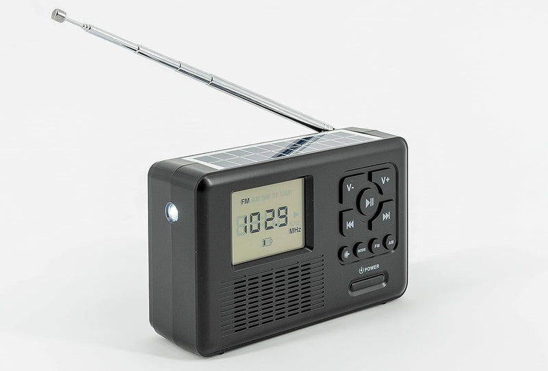 Reflexion TRA550 tragbares Kurbel-Radio mit Taschenlampe und Solar-Ladefunktion (Bluetooth, Dynamo,