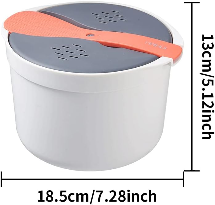 KLOP256 Mikrowellen Reiskocher, 2L Mikrowellen Dampfgarer für Mikrowelle Reis, PP in Lebensmittelqua