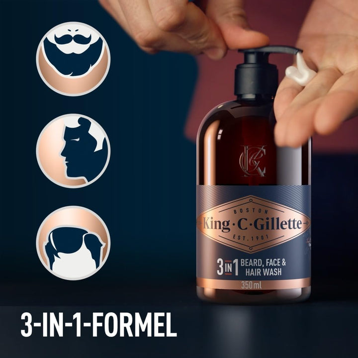 King C. Bartpflege SET, King C. Gillette Bartöl 30 ml + King C. Gillette Bartvolumen-Serum, 50 ml +