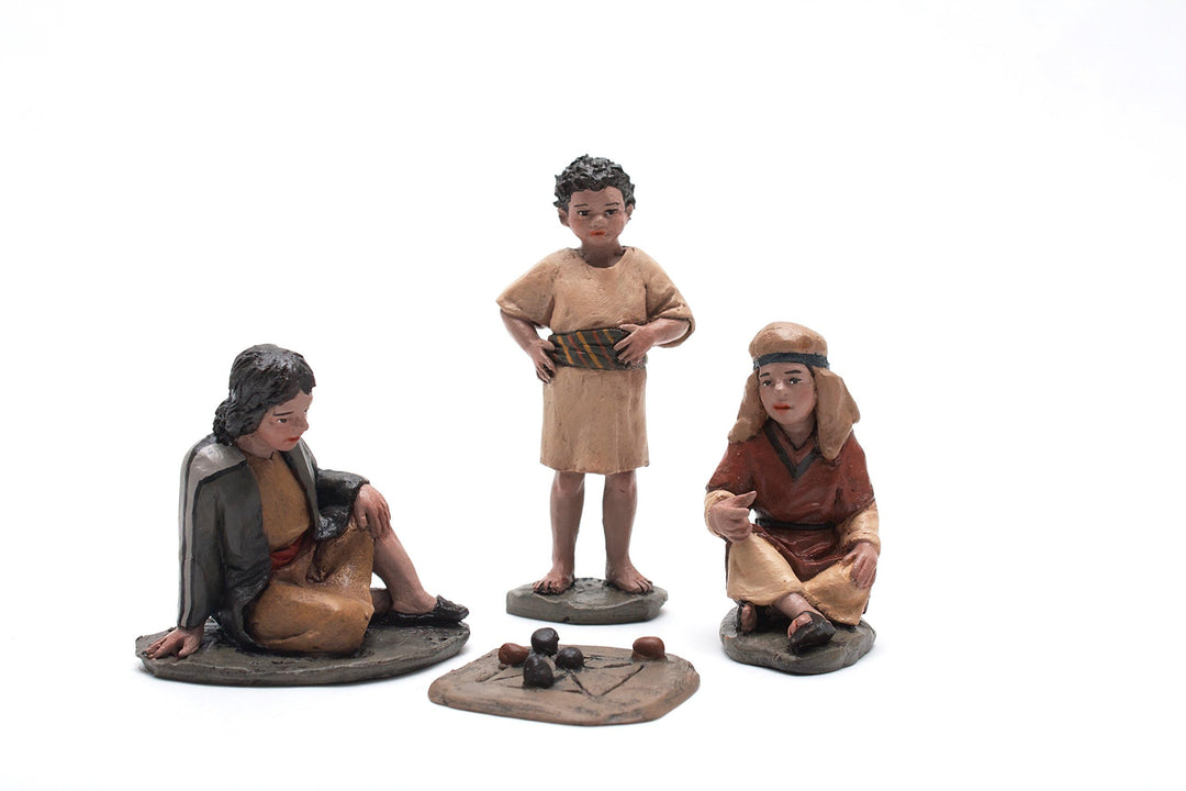 Triciclo Editores Krippenfiguren, Spielendes Kinder-Set, 11 cm, estando en proporción las figuras