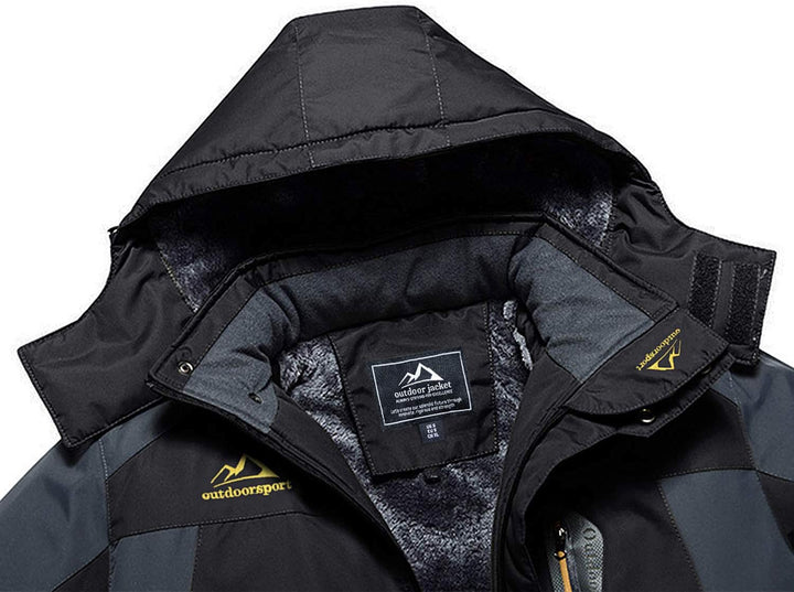 MAGCOMSEN Herren Winter Fleecejacke Warme Gefüttert Skijacke Outdoor Winddicht Wasserdicht Jacke Ver