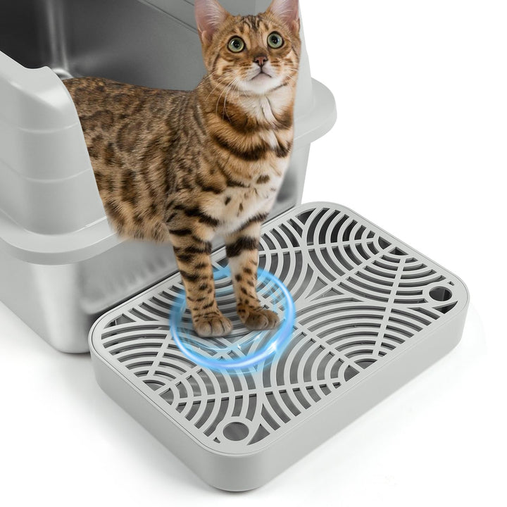 Kunststoff Katzentreppe, Katzentoilettenrampe mit Filterfunktion, Katzenstreu-Filterpedal für Kätzch